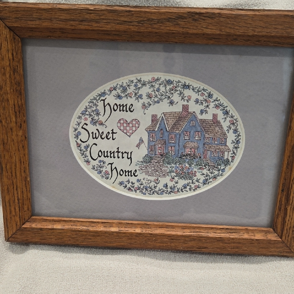 Rustic Brown Framed Home Sweet Country Home Art